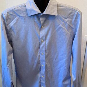 Uniqlo Super Non Iron Slim Fit Dress Shirt Mens Medium Blue Button Down
